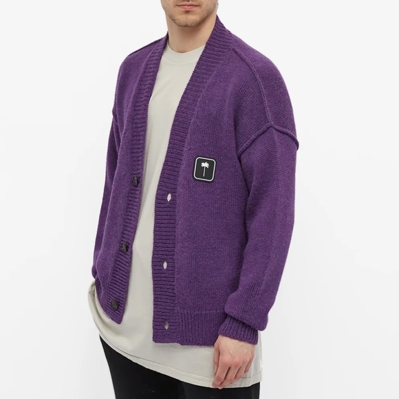 Palm Angels Patch Logo Wool Cardigan - Picture 1 of 13